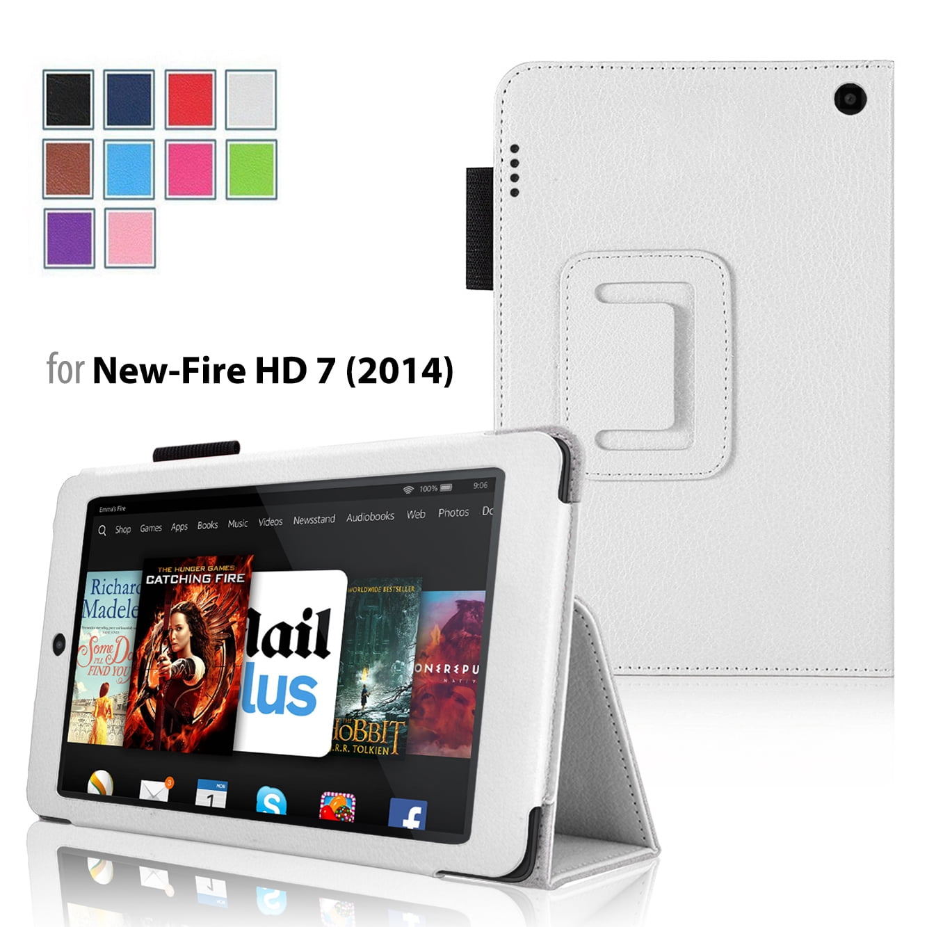 Amazon Kindle Fire HD 7 2014 Case White Slim Folding