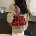 thumbnail image 2 of Bolso Mano Tipo Cartera Retro Versátil Con Hebilla para Largo Portátil Hombro Y Axila Otoño 2024 (Claret), 2 of 9
