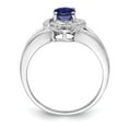 thumbnail image 2 of Sterling Silver Rhodium-plated Diam. & Created Sapphire Ring QBR12SEP, 2 of 5