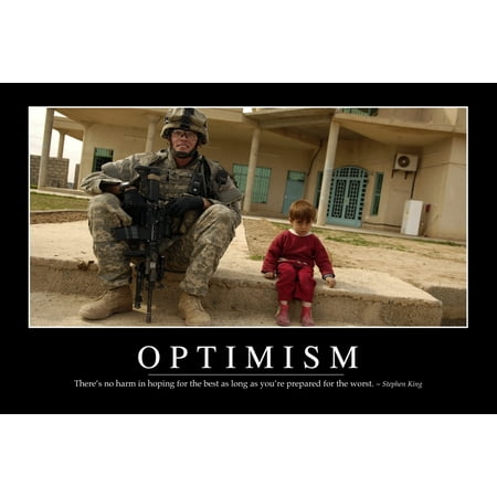Optimism - Inspirational Quote and Motivational Poster It reads Theres no harm in hoping for the best as long as youre prepared for the worst ~ Stephen King Poster