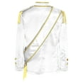 thumbnail image 4 of Aislor Kids Drummer Jacket Royal Embroidered Tassel Shoulder Zip Up Neck with Cross Belt White 6, 4 of 7