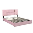 thumbnail image 4 of Churanty 2-Pieces Bedroom Sets,Queen Size Upholstered Platform Bed with Hydraulic Storage System,Storage Ottoman with Metal Legs,Pink, 4 of 9
