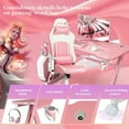 thumbnail image 6 of Gymax Gaming Desk & Chair Set 47'' Z-Frame Table Adjustable High-Back Chair Pink, 6 of 10