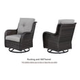 thumbnail image 2 of Gymojoy 5-piece Outdoor Wicker Swivel Rocking Chair Table with Ottoman Grey/Grey, 2 of 5