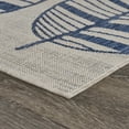 Lr Home 5' x 7' Gray and Blue Fallen Leaves Outdoor Rug