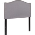 thumbnail image 3 of Upholstered Twin Size Headboard with Nailtrim in Light Gray Fabric, 3 of 16