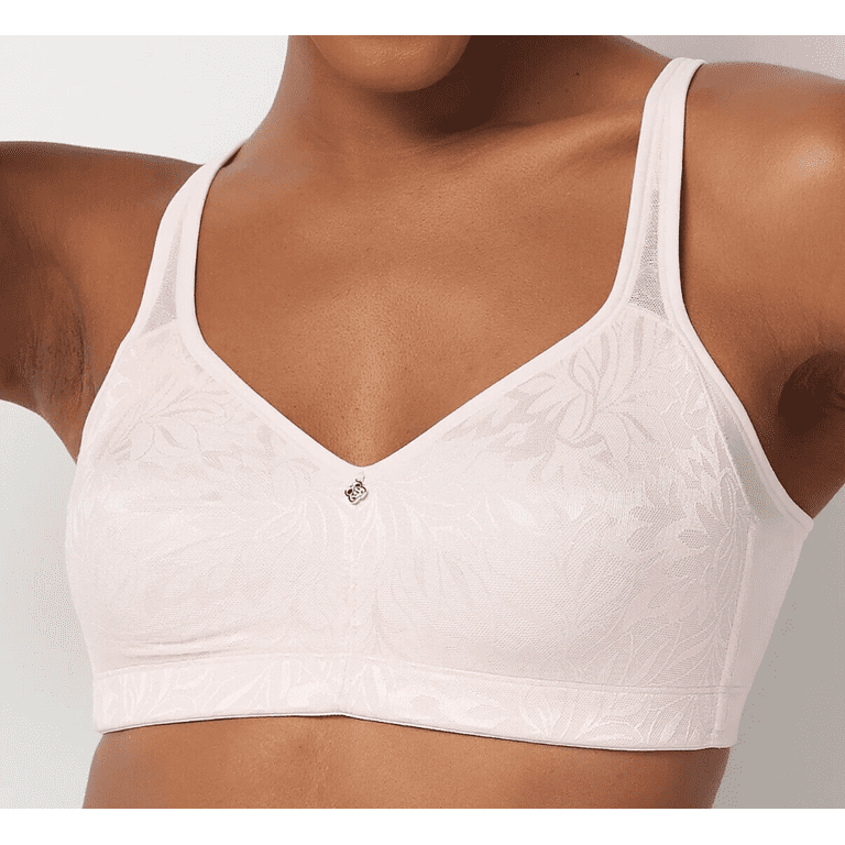 Breezies Jacquard Shine Unlined Wirefree Support Bra- PINK DOGWOOD