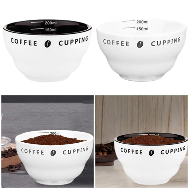 Coffee Cup 200ml Measuring Cup Stackable with Scale Coffee Tasting Bowl Professional Ceramic Coffee Cup Measuring Cup