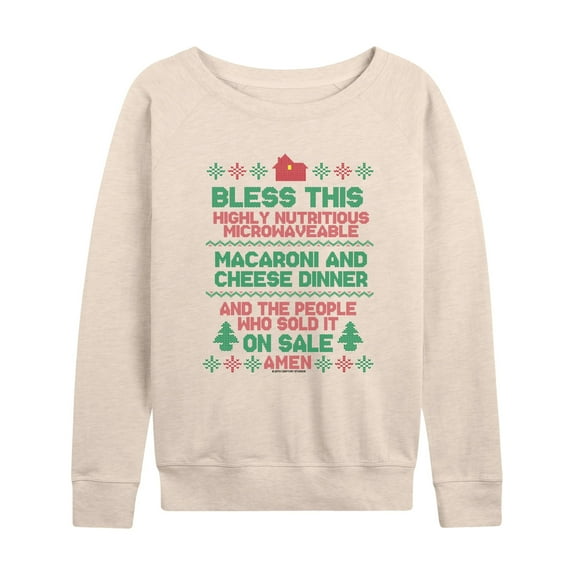 Home Alone - Mac Cheese Amen - Women's French Terry Long Sleeve Pullover