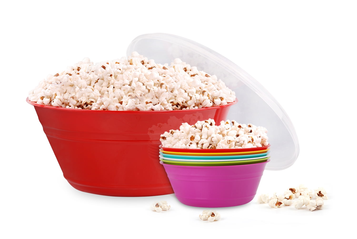 Popcorn Serving Bowl Large 10 X 4.75 Set of 2 Tubs 