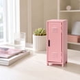 thumbnail image 3 of Mini Locker,Metal Small Locker for Desktop, Pink| Desktop Organizer Box For Makeup Office Supplies Small Items, 10.8 x 4.5 x 4.5 inch, 3 of 5