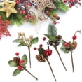 thumbnail image 5 of Bienvenido Arreglo Floral Navideño, 20 Piezas, Piñas Artificiales, Tallos de Bayas, Decoración, Ramos, Ver Imagen, 5 of 5