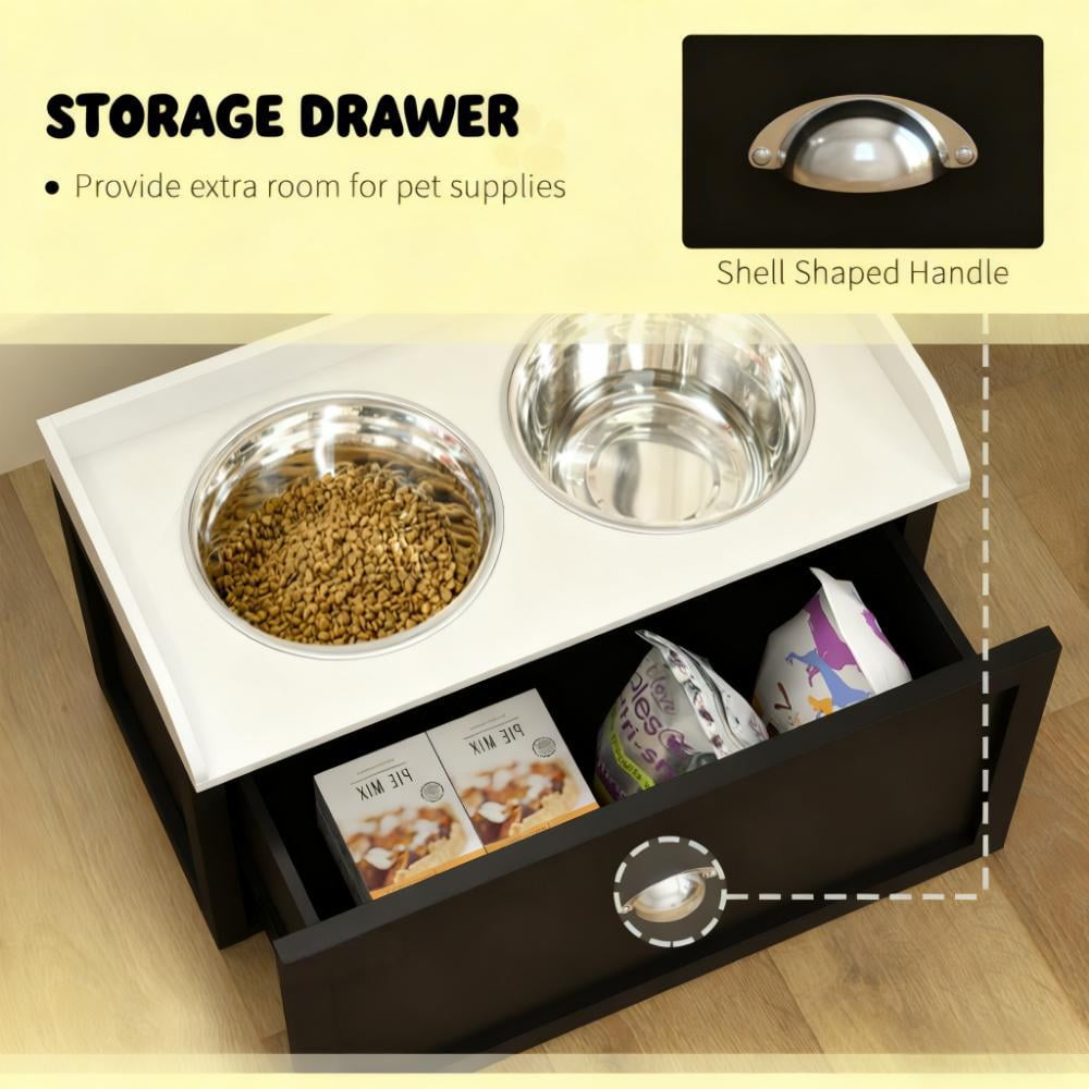 Pet Dish Bowl Set with Storage,Pet Feeding Station,for Large Sized Dogs