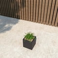 thumbnail image 4 of LeisureMod Fern Fiberstone and MGO Clay Planter, Mid-Century Modern Square Planter Pot for Indoor and Outdoor (Black, 9 Inch), 4 of 9