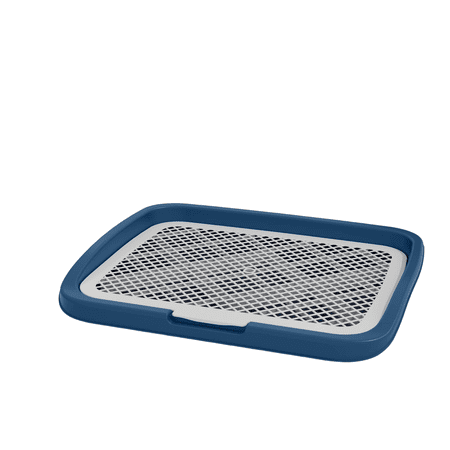 Large Dog Toilet with Column Anti-Splash Flat Puppy Pad Holder Flushable Pet Urinal Tray for House Training M Blue