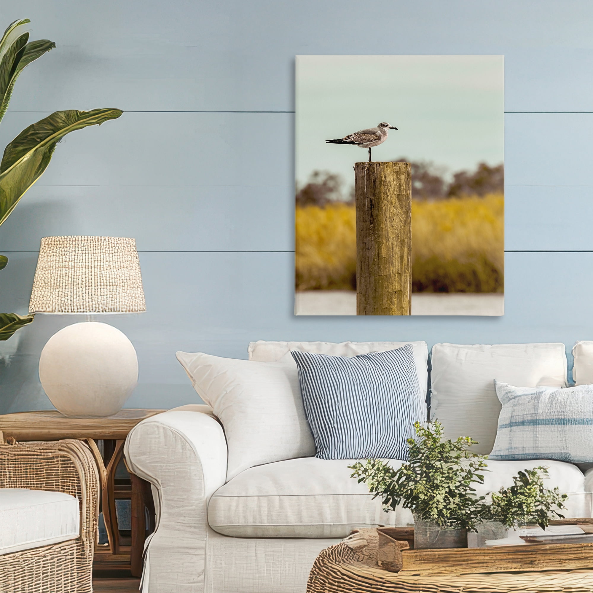 Stupell Industries Gull On Piling Canvas Wall Art, design by Christy Berry