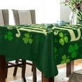thumbnail image 3 of Dreamtimes St Patrick's Day Clover Tablecloth, Waterproof Washable Polyester Square Table Cover, Durable Tablecloth for Kitchen Dining Table Party Decor, 54"x72", 3 of 7