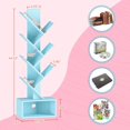 thumbnail image 2 of Tree Bookshelf - 6 Shelf Retro Floor Standing Bookcase, Tall Wood Book Storage Rack for CDs/Movies/Books, Utility Organizer Shelves Bedroom, Living Room, Home Office, Rustic Brown, 2 of 8