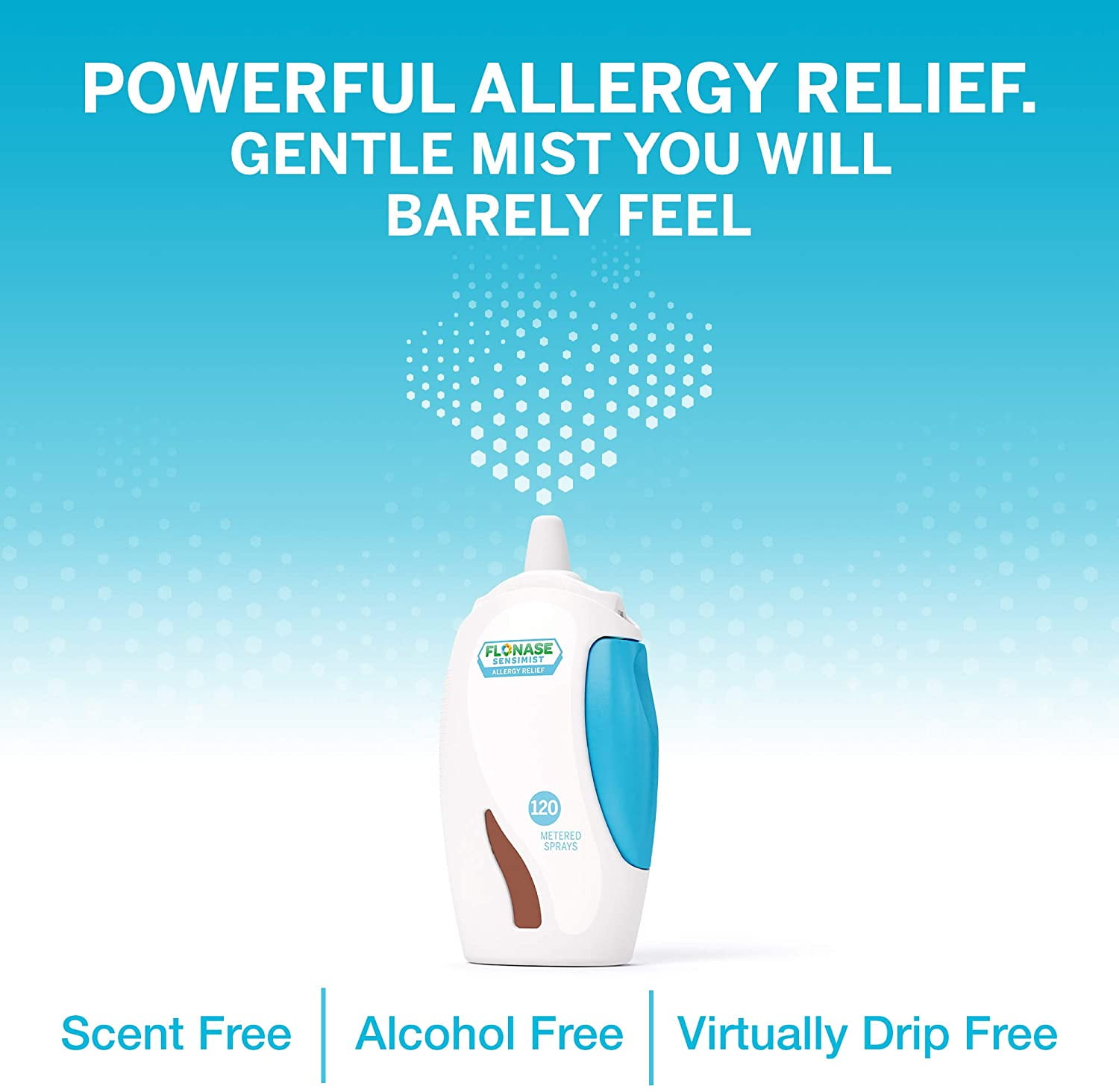 Flonase Sensimist Allergy Relief Nasal Spray Non Drowsy Allergy Medication, Gentle Mist - 120 Sprays