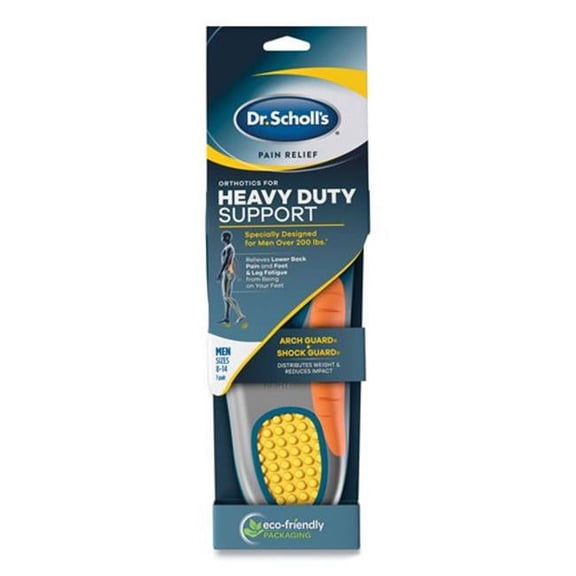 Dr. Scholl's Heavy Duty Support Weight Distribution, Shock Absorption Men's Orthotics for Pain Relief
