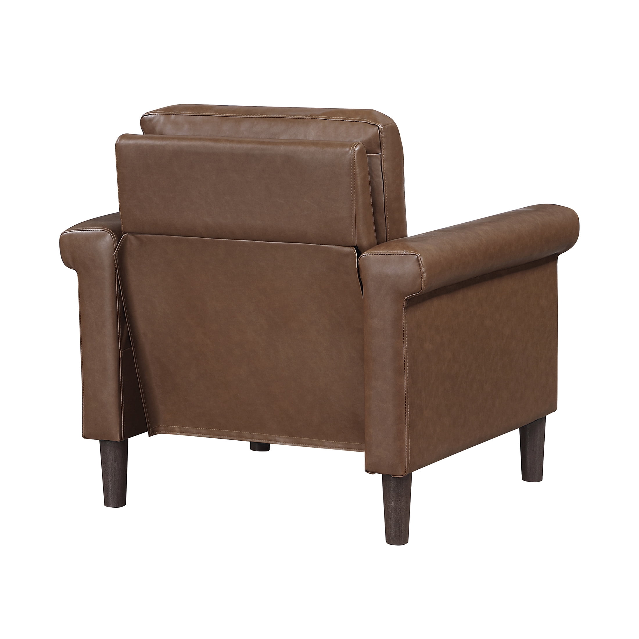 OakvillePark Hartwell Faux Leather Chair with Nailhead Trim, Chocolate