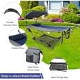 thumbnail image 3 of REDCAMP Portable Folding Hammock with Steel Stand, Foldable Hammock with Removable Canopy Pillow and Storage Net for Outdoor Yard Beach, 264lbs Capacity, 3 of 9