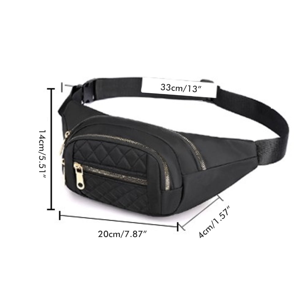 Sac Banane (hüfttasche) Unisexe Adulte Noir - Nylon Lycra - 4 Poches - Taille Unique