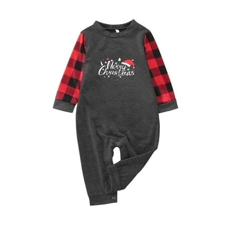 

ZHUASHUM Christmas Toddler Baby Letter Print Family Clothes Pajamas