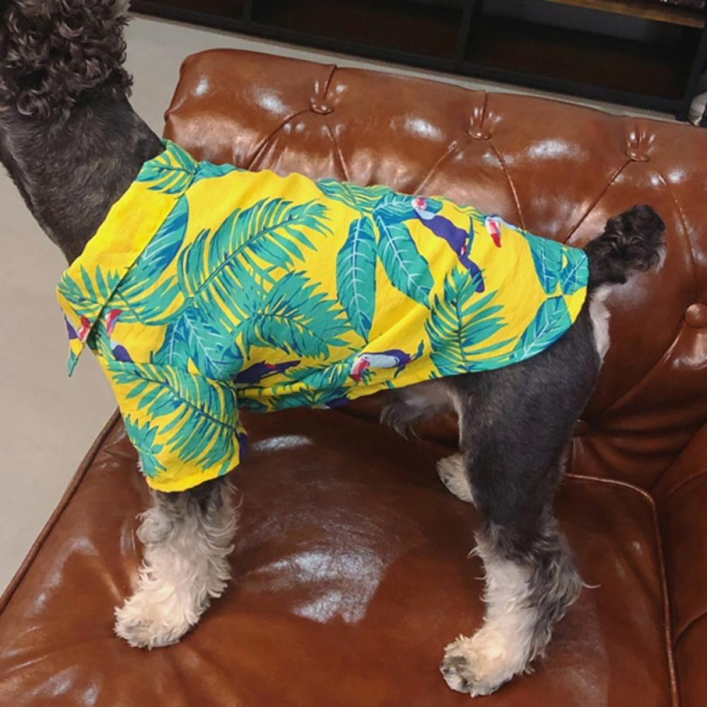 Hawaiian Dog Clothes Summer Shirt Puppy Beach Coconut Tree Vest