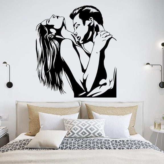Love Romance Wall Stickers men and women Wall Decal Love Romance Bedroom Decoration Vinyl Removable Art Decor Mural 42x48cm