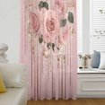 thumbnail image 6 of Pink Roses Romantic Sheer Curtains 72 Inches Long, Watercolor Botanical Floral Light Filering Curtains, Breathable Simi Curtain Privacy Drapes for Living Room Bedroom Lightweight Window Treatment, 6 of 9