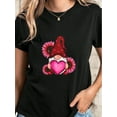 thumbnail image 1 of Camisetas gráficas para mujer, de manga corta, de algodón, para veranoValentine'S Day Dwarf Flowers Fashion Tee Women Plus Size Cotton Soft Stylish Casual Short Sleeve CrCamisetas de verano para muj, 1 of 6