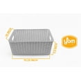 thumbnail image 2 of Plastic Rattan Storage Box Basket Organizer for Bathroom, Large, Gray Pack of 6, 2 of 7