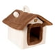 thumbnail image 2 of Cama para gatos, caseta para perros, escondite, perrera, suministros para mascotas, caseta para perros pequeños, casa para gatos, Marrón, 2 of 9