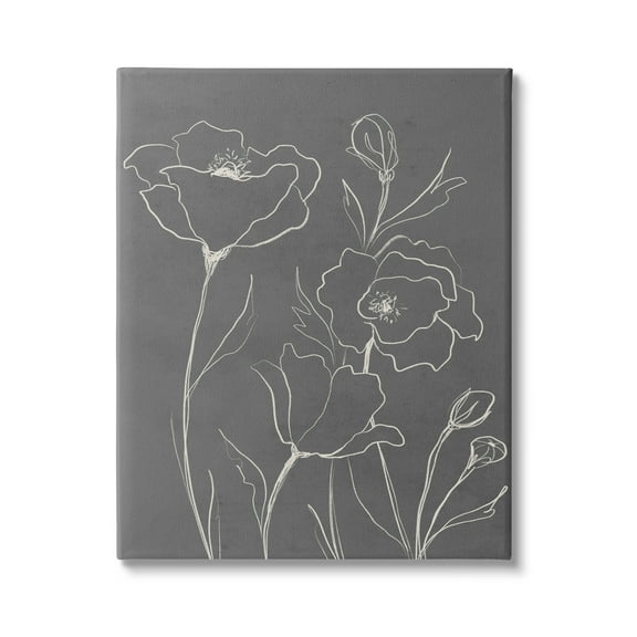 Stupell Industries Blossoming Flower Petals Botanical Line Doodle Drawing Graphic Art Gallery Wrapped Canvas Print Wall Art, Design by Elizabeth Medley