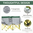 thumbnail image 5 of Outsunny Loveseat Style Camping Chair, Oversized Folding Lawn Chair with Carry Bag & Cup Holders, for Outdoor, Beach, Picnic, Hiking, Travel, Green & Gray, 5 of 9
