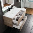 thumbnail image 4 of Eviva Joy 36" Maple Wall Mount Bathroom Vanity w/ White Integrated Top, 4 of 7