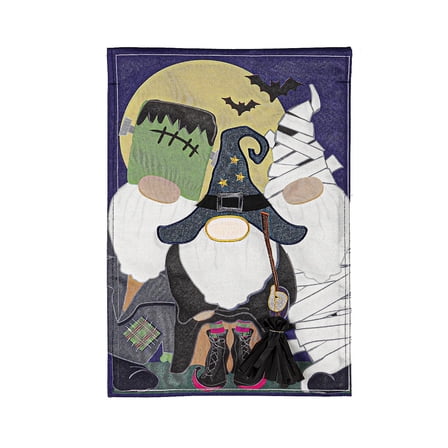 Trick or Treat Gnomes Garden Linen Flag