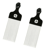 Vocoste 2pcs Metal Hair Pick for Women and Men 8.70"x2.80" Black