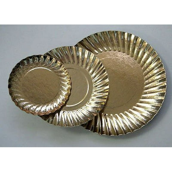 Novacart Gold Laminated Swirl Plate 3-5/8" Diameter, Pack of 500