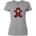 thumbnail image 3 of Inktastic Buffalo Plaid Gingerbread Man Women's T-Shirt, 3 of 5