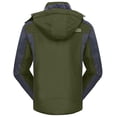 thumbnail image 3 of LSLJS Mens Manteau d'Hiver Épais en Velours à Capuche Protection contre le Vent Extérieur (Vert Armée, XXXXXL), 3 of 3