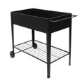 thumbnail image 4 of Raised Garden Bed, SESSLIFE Metal Planter Boxes on Wheel with Leg, Raised Planter Box 38"L x 16" W x 32" H, Rectangle Garden Box Elevated Planter for Indoor/Outdoor, Black, X1037, 4 of 11