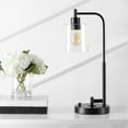 thumbnail image 5 of JONATHAN Y Axel Modern 23" Iron/Seeded Glass Farmhouse Industrial USB Charging LED Task Lamp, Black, JYL3078A, 5 of 7