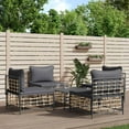 thumbnail image 4 of vidaXL Patio Furniture Set 5 Piece Sectional Sofa with Cushions Poly Rattan, 4 of 4