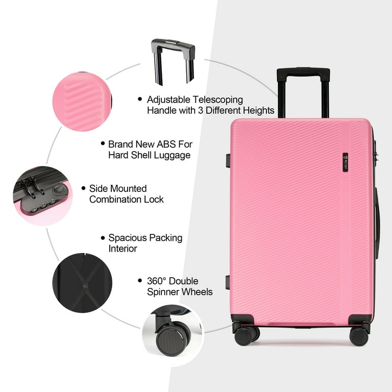Ginza Travel 3 Piece Carry On Hardside Large Luggage Sets with