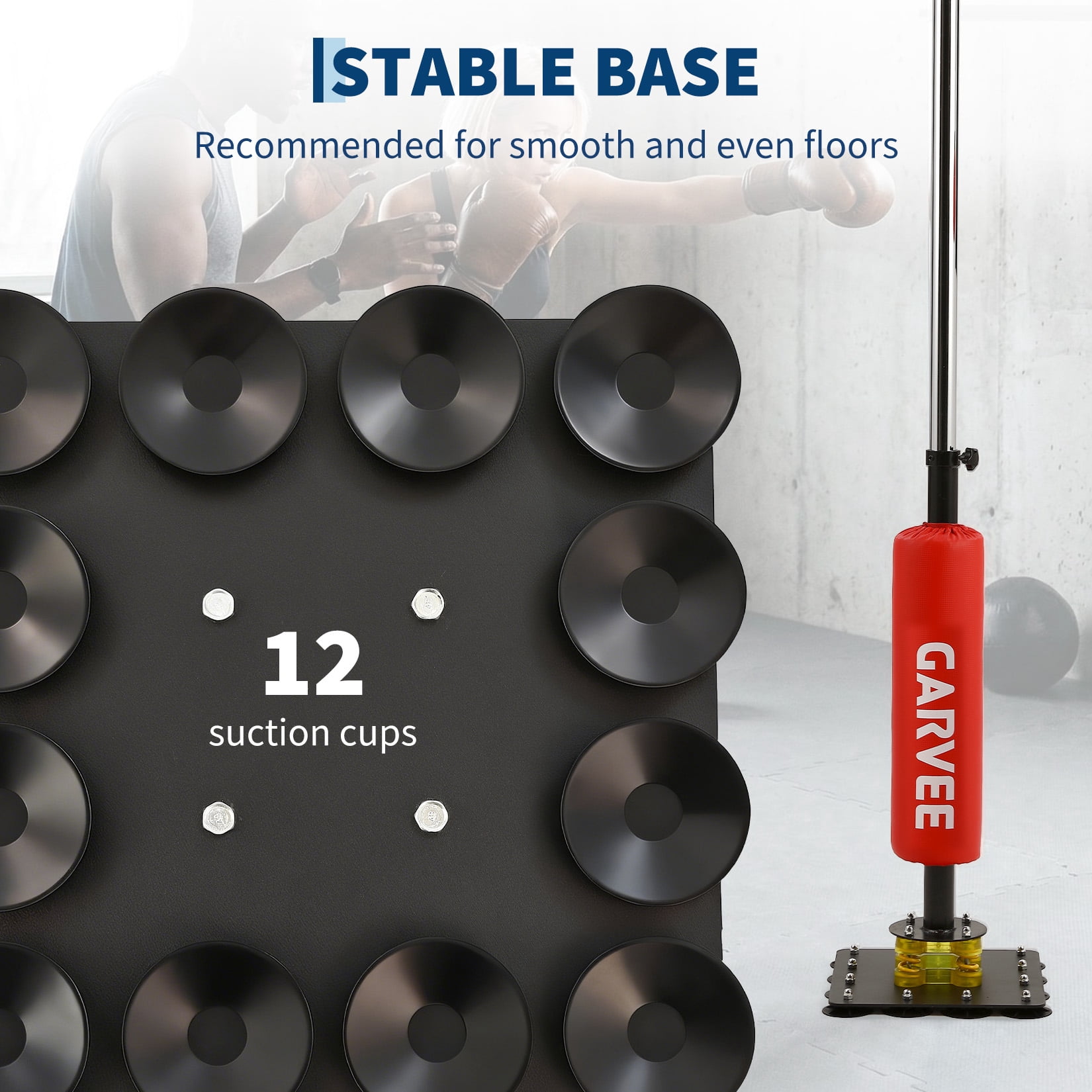 Freestanding Boxing Re-flex Bag with Speed Ball & Rotating Bar, Adjustable Height Punching Bag with Suction Base, Boxing Training Equipment for Adults & Teens