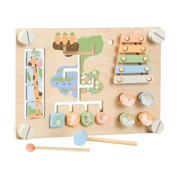 Tablero ocupado de doble cara, tablero sensorial, herramientas de enseñanza, habilidades motoras finas preescolares, de piano, tablero de activi