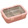 thumbnail image 2 of Dusknt Stainless Steel Lunch Box, 3 Compartment Container with Leakproof Lids for Adults Sch00l Work Ofice Portable Food Storage Bentos Box(Pink 750Ml), 2 of 4