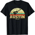 thumbnail image 1 of Playera Retro de Guitarra Austin Texas Estilo Vintage Mujer Talla S Negra, 1 of 6